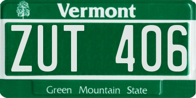 VT license plate ZUT406