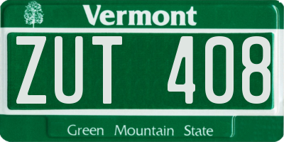 VT license plate ZUT408