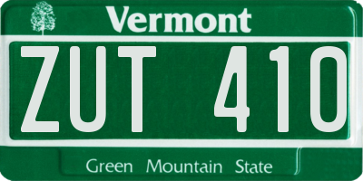 VT license plate ZUT410