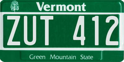 VT license plate ZUT412