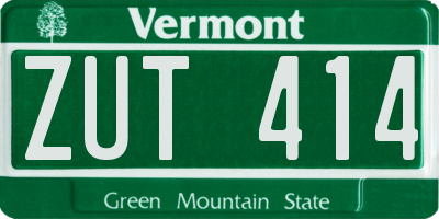 VT license plate ZUT414