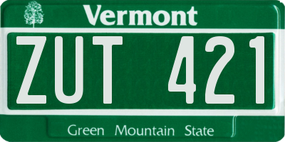 VT license plate ZUT421