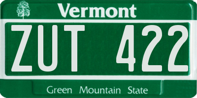 VT license plate ZUT422
