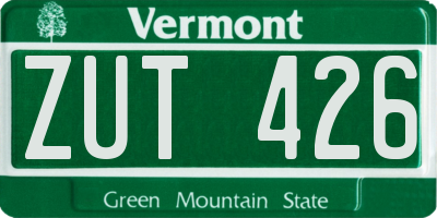 VT license plate ZUT426