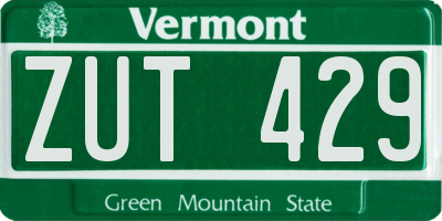VT license plate ZUT429