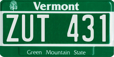 VT license plate ZUT431