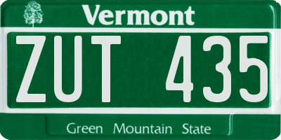 VT license plate ZUT435