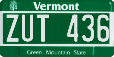 VT license plate ZUT436