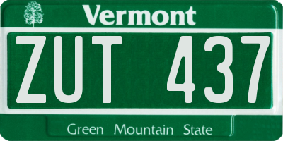 VT license plate ZUT437