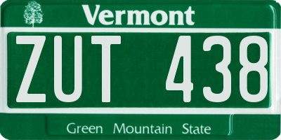 VT license plate ZUT438
