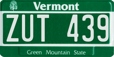 VT license plate ZUT439