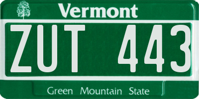VT license plate ZUT443