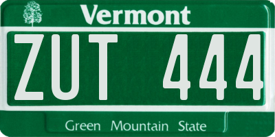VT license plate ZUT444