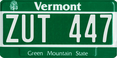 VT license plate ZUT447