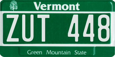 VT license plate ZUT448