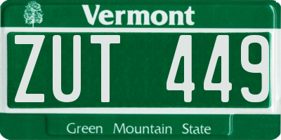 VT license plate ZUT449