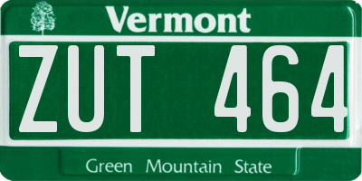 VT license plate ZUT464