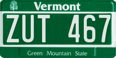 VT license plate ZUT467