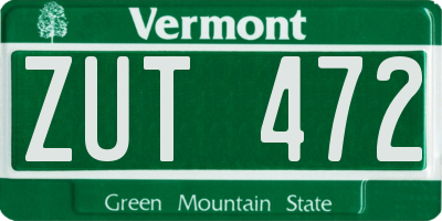 VT license plate ZUT472