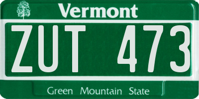 VT license plate ZUT473