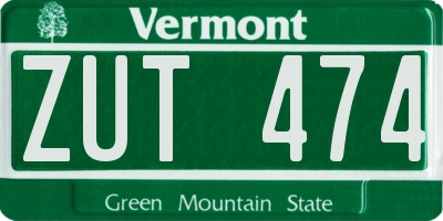 VT license plate ZUT474