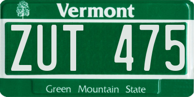 VT license plate ZUT475
