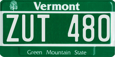 VT license plate ZUT480
