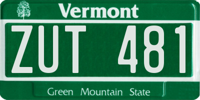 VT license plate ZUT481