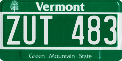 VT license plate ZUT483