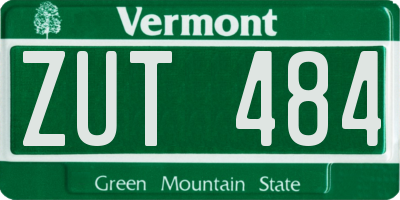 VT license plate ZUT484
