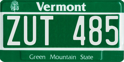 VT license plate ZUT485