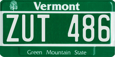 VT license plate ZUT486