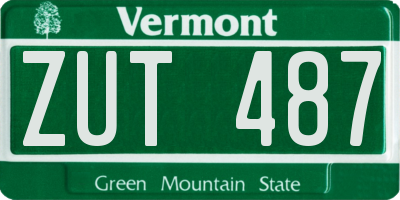 VT license plate ZUT487