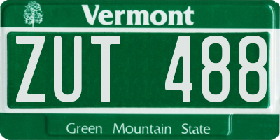 VT license plate ZUT488