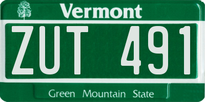 VT license plate ZUT491