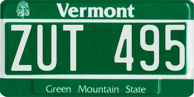 VT license plate ZUT495
