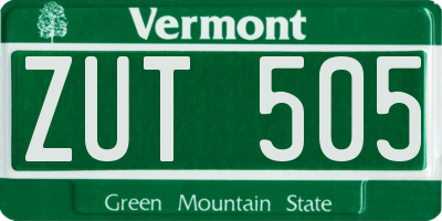 VT license plate ZUT505