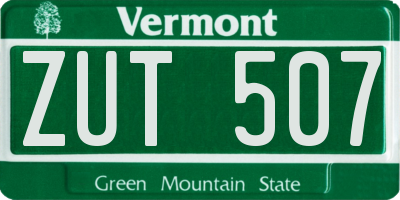 VT license plate ZUT507