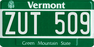 VT license plate ZUT509