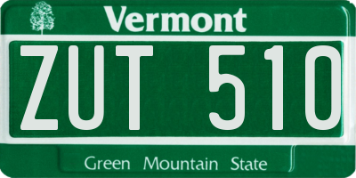 VT license plate ZUT510