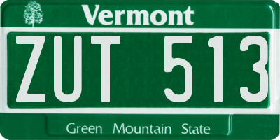 VT license plate ZUT513