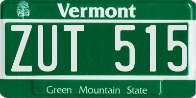 VT license plate ZUT515