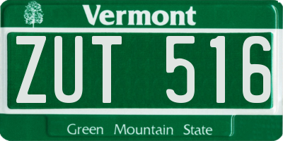 VT license plate ZUT516