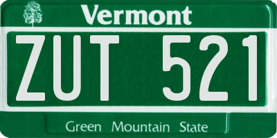VT license plate ZUT521