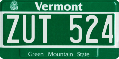 VT license plate ZUT524