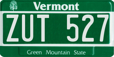VT license plate ZUT527