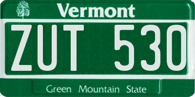 VT license plate ZUT530