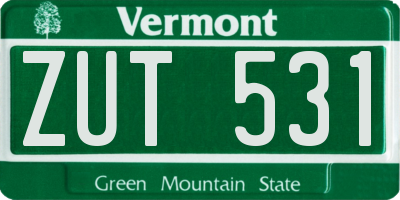 VT license plate ZUT531