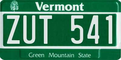 VT license plate ZUT541