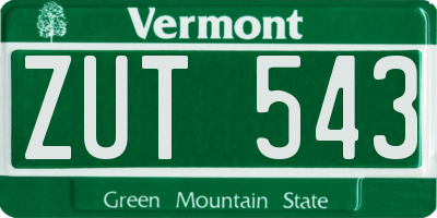 VT license plate ZUT543